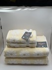 4 Piece Caro Ultra Soft Towel Set Yellow White Dasies 2 Bath Towel 2 Hand Towel