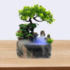 Indoor Water Fountain Led Light Tabletop Resin Rockery Fengshui Waterfall Decor