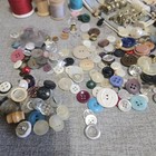 Vintage Sewing Notions Mixed Lot Supplies Buttons Thread Rick Rack 