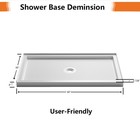 Glossy White 60 In lx 36 In w Shower Base Easy To Clean Acrylic Shower Pan Kit