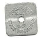 A Vintage Colorado Sales Tax Token One Fifth Cent Series-state Treasurer Tax