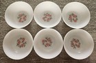 Lot Of 6 Vintage Fire King Fleurette Milk Glass Ware 4 5 Inch Dessert Bowls
