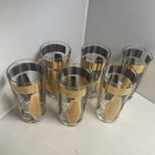 Mcm Culver Highball Cocktail Glasses 22k Gold Set Of 6 Midcentury Barware