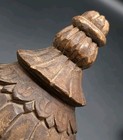 Antique Wooden Finial Hand Carved Newel Post Cap Urn Architectural Salvage 9 5  