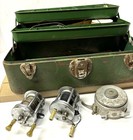 Vintage Fishing Tackle Box Union Metal W  Old Reels Lures   Hooks  kind Of Rough