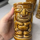 Lot 3 Vtg Orchids Of Hawaii Brown Glazed Ceramic Tiki Mug 5    Japan Mcm R-91