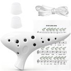 Ocarina 12 Hole White Pottery 2 Pack In Alto C For Beginner  white 2 Pack 