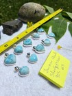 Lot Of Larimar And Silver Hearts Cabochons  Atlantis Stone  Larimar Blue Sky