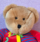 Vintage Eden Brown 123 Teddy Bear Red Blue Stuffed Animal Plush With Tag 12 