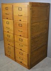 Antique Eight Drawer Oak File Cabinet     Refinished  1910s   22584