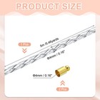 4mm 5 46 Yards Braided Leather Cords  Round Leather Strap Necklaces  Silver