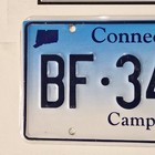 Connecticut Camp Trailer License Plate     free         Ct Camper Tag Bf 34154