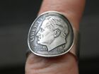 Signet Ring Roosevelt Dime Coin Various Available Date 925 Sterling Silver Band