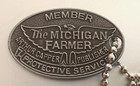 Vtg Member Key Fob Charge Coin  The Michigan Farmer  Detroit Protective Services