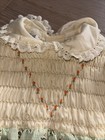 Vintage Polly Flinders Smocked Dress 18 Mos Cream Green Floral  Long Sleeve Euc