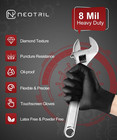 8 Mil Heavy Duty Disposable Nitrile Gloves With Diamond Texture Grip Rubber Glov