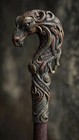 Art-wooden Walking Stick Hand Carved Animal Wooden Walking Cane