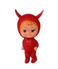 Vtg 1970 Kamar Japan Red Devil Boy Pixie Doll Big Eyed Kitsch Toy Halloween 6 