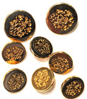 Lot Of 121 Vintage   Antique Buttons - Black   Gold-brass-bronze Tones