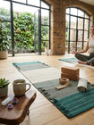 Yoga Mat Thick Non Slip Organic Cotton Exercise Workout Mat Pilates Rug 2x6 Ft