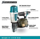 Makita An613 2-1 2 In  Pneumatic 15   Siding Coil Nailer - Brand New