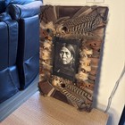 Native American Artist J  Koorey Leather And Feather Frame
