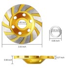 2 Pcs 4 Inch Diamond Segment Grinding Wheel Disc Grinder Cup Concrete Stone Cut