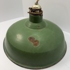 Vintage 14 In  Green Enamel Porcelain Industrial Gas Station - Barn Light Shade