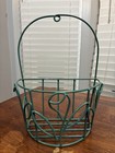 Coated Metal Wall Hanging Basket Planter Cottage Farmhouse Country Rustic Cabin
