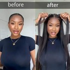 Wear - And - Go 5x5 Glueless Human Hair Wig - Pre - Cut  Bleached Knots
