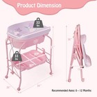 Baby Changing Table W bathtub  Folding   Portable Diaper Station W wheels Pink