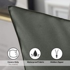 2 Pcs Decorative Outdoor Waterproof Pillow Covers Square Garden 18x18 Dark Gray