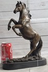 Enchanting Arabian Stallion Rearing Bronze Statue Equestrian Farm Decoration Art