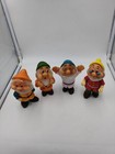 Vintage Walt Disney Seven Dwarfs 4 Figures Squeeze Rubber Toys Made In Hong Kong