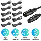 12pcs Stage Light Signal Cable Fog Machine Dmx512 Xlr Connection 10ft 3m 3 Pin