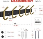 5 Hooks Coat Rack Wall Mounted Towel Key  Robe Clothes Hanger Holder Black Gold