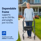 Medline Superlight Folding Aluminum Mobility Rollator Walker  Smoky Blue  250