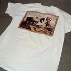 Vintage Native American Horses Art T-shirt White Sz L Distressed Usa