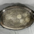Vintage Barker Ellis England Silver Plate Gallery Tray Reticulated Oval Footed