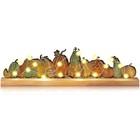 Fall Pumpkin Mantel Decor Metal Pumpkin Table Centerpieces With Wooden Base 