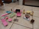 Wooden Kidkraft Dollhouse Furniture Barbie Sized Toy Lot Toy Bundle 18 Pieces
