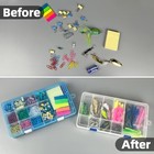  Plastic Organizer Container Storage Box Adjustable Divider 18grid-2pcs White