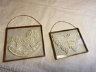 Lot Of 2 Vintage Lace Ornaments In Glass Displays