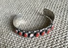 Native American Vintage Zuni Sterling Coral Cuff By Artisans P D Coonis   as Is