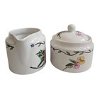 International Core Cottage Terrace Blossoms Stoneware Sugar Bowl And Creamer Set