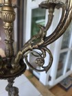 Antique Victorian Candelabra  Table Chandelier Bronze   Marble Lamp With Angel