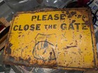 Vintage Us Forest Service Please Close Gate Forestry Metal Sign Agriculture