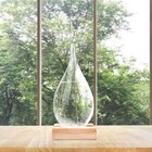 Storm Glass Weather Predictor   Wood Base Barometer Bottle   Home Office Decor
