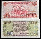 Vietnam 500   1000 Dongs Banknote Unc Currency Paper Money 1988 Free Shipping   