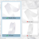 White Ribbon 1 Inch 30 Yards Double Faced White Satin Ribbon For Diy Crafts Hair